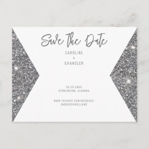 Modern teckensnittsspara silver Glitter Vykort