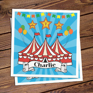 Modern Tecknad Big Top Circus Colorful Birthday Pappersservett