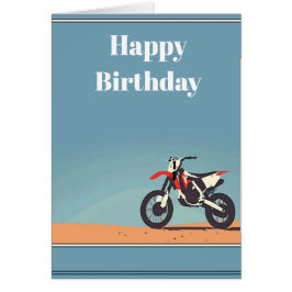 Modern Tecknad Dirt Bike Greeting Card Hälsningskort