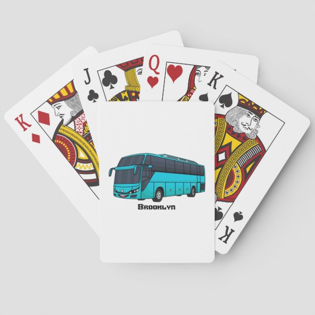Modern tecknad för passagerare i buss casinokort (Baksidan)