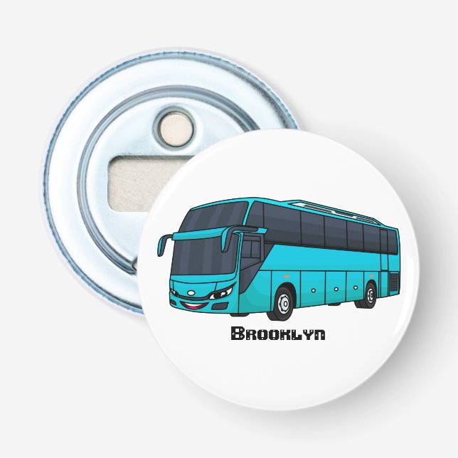 Modern tecknad för passagerare i buss flasköppnare (Framsidan)