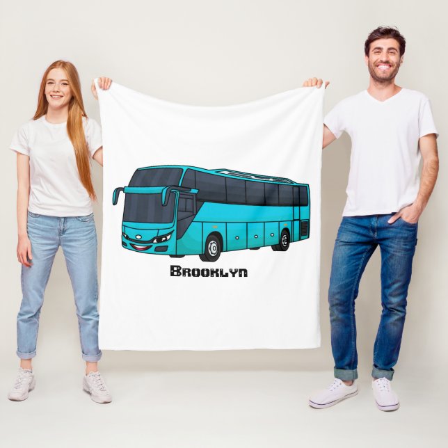 Modern tecknad för passagerare i buss fleecefilt (På plats)