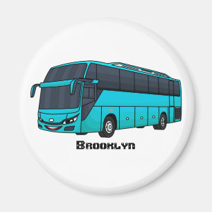 Modern tecknad för passagerare i buss magnet