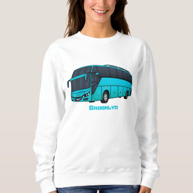 Modern tecknad för passagerare i buss t shirt (Framsida)