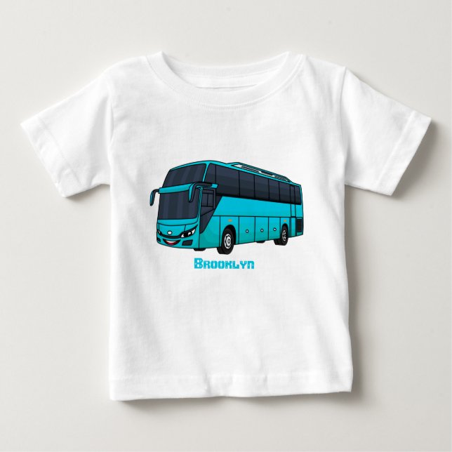 Modern tecknad för passagerare i buss t shirt (Framsida)