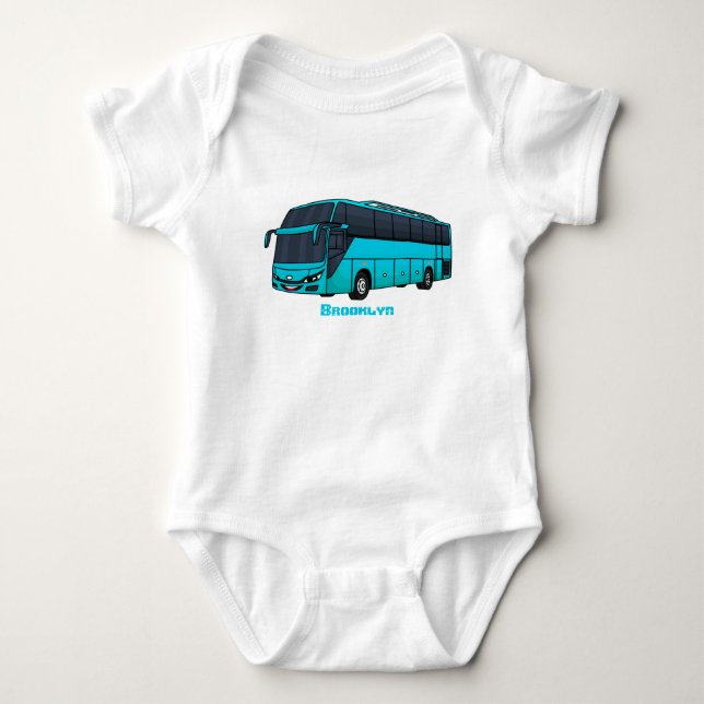 Modern tecknad för passagerare i buss t shirt (Framsida)