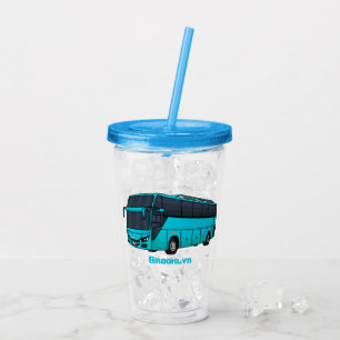 Modern tecknad för passagerare i buss take away mugg