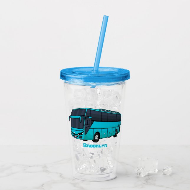 Modern tecknad för passagerare i buss take away mugg (Baksida Ice)