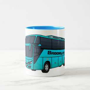 Modern tecknad för passagerare i buss Två-Tonad mugg