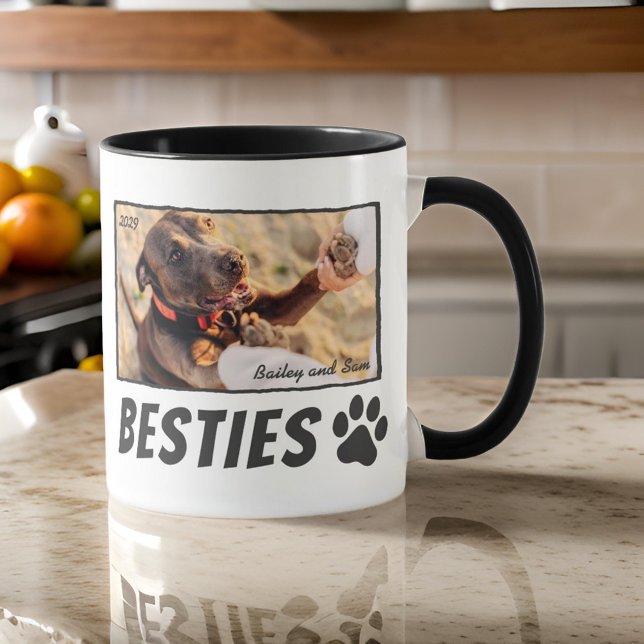 Modern Tecknad Pet Tass Bestie Best Friends BFF Fo Mugg (Skapare uppladdad)
