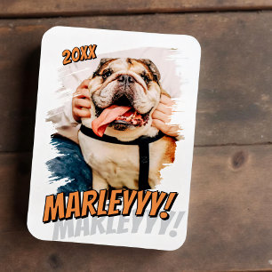 Modern Tecknad Simple Grunge Anpassningsbar Pet Ph Magnet