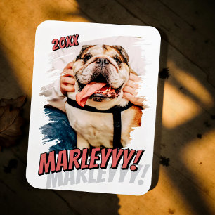 Modern Tecknad Simple Grunge Anpassningsbar Pet Ph Magnet