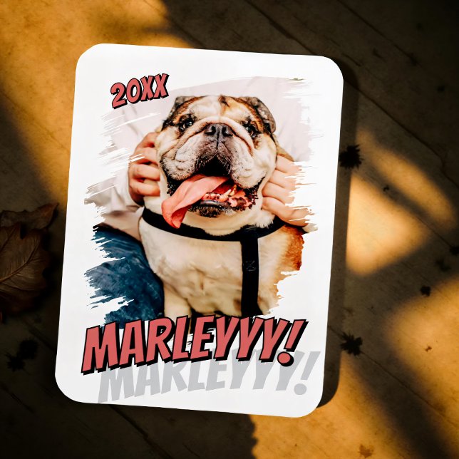Modern Tecknad Simple Grunge Anpassningsbar Pet Ph Magnet (Skapare uppladdad)