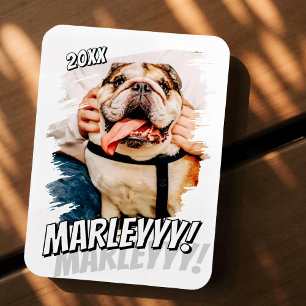 Modern Tecknad Simple Grunge Anpassningsbar Pet Ph Magnet
