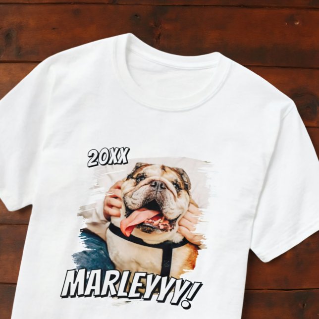 Modern Tecknad Simple Grunge Anpassningsbar Pet Ph T Shirt (Skapare uppladdad)