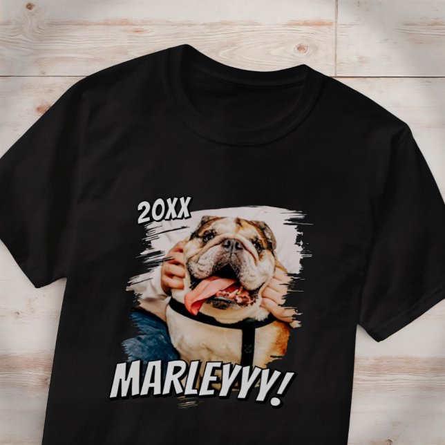 Modern Tecknad Simple Grunge Anpassningsbar Pet Ph T Shirt (Skapare uppladdad)