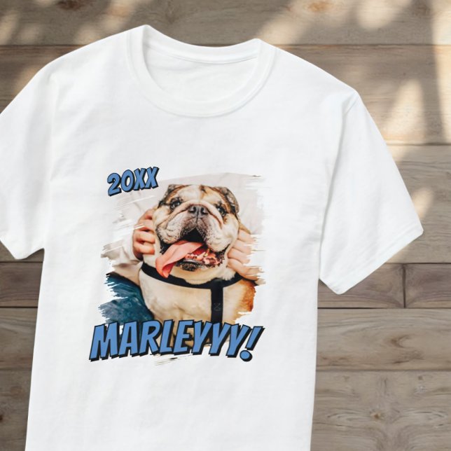Modern Tecknad Simple Grunge Anpassningsbar Pet Ph T Shirt (Skapare uppladdad)