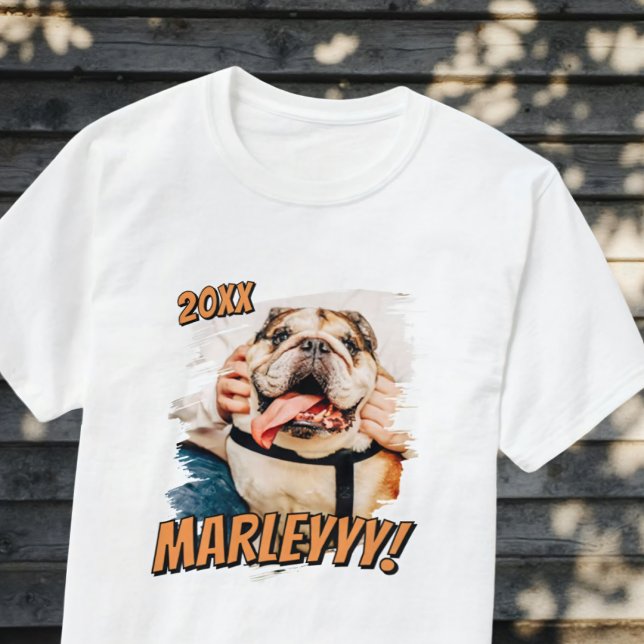 Modern Tecknad Simple Grunge Anpassningsbar Pet Ph T Shirt (Skapare uppladdad)