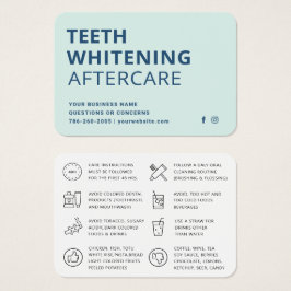Modern Teeth Whitening Aftercare Instruction Card Visitkort
