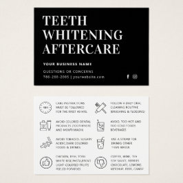 Modern Teeth Whitening Aftercare Instruction Card Visitkort
