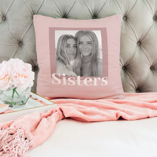Modern teknik och Rosa Foto Sisters Gift Kudde