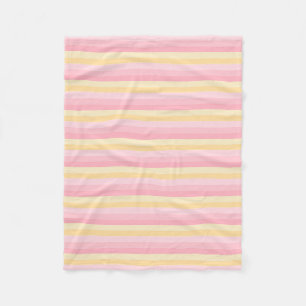 Modern Template Vanilla Gult Rosa Stripe Fleecefilt