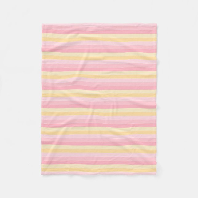 Modern Template Vanilla Gult Rosa Stripe Fleecefilt (Framsidan)