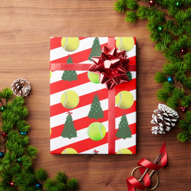 Modern Tennis Boll Julgran Red Rand Presentpapper (Julgåva)