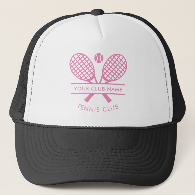 Modern tennis Klubb Namn Racket Icon any Färg Keps (Framsida)
