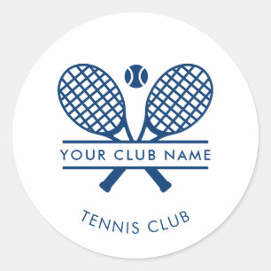 Modern Tennisklubb Namn Lag Anpassad Runt Klistermärke