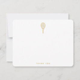 Modern tennisracket i guld och vitt tack