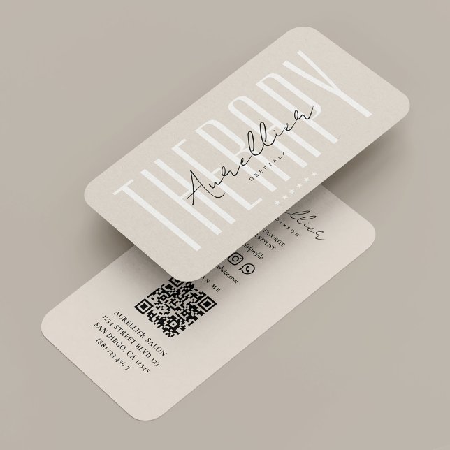 Modern terapeut psykoterapi sand psykolog visitkort (Modern Therapist Psychotherapy Sand Psychologist Business Card
)