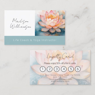 Modern Terapeut Spa Yoga Zen Lotusblomma Loajalite Visitkort