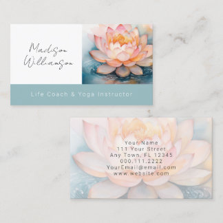 Modern Terapeut Spa Yoga Zen Rosa Lotusblomma Visitkort