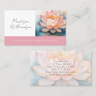 Modern Terapeut Spa Yoga Zen Rosa Lotusblomma Visitkort