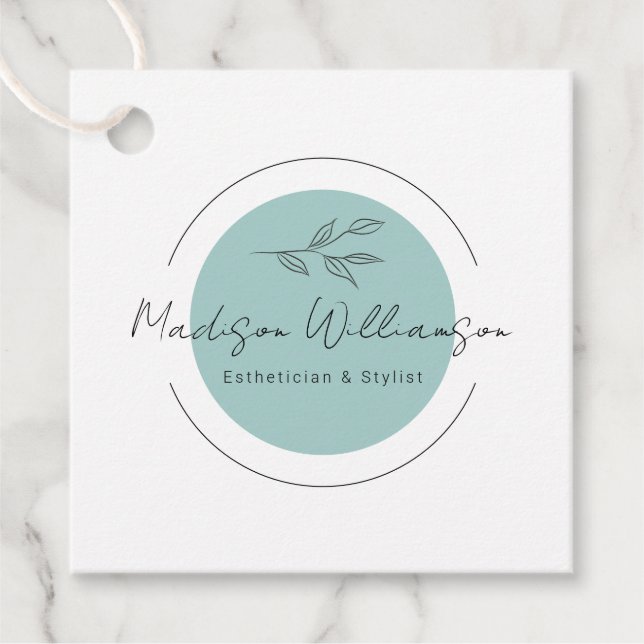 Modern terapeutisk Stylist Spa Minimalist botanik Gåvor Etiketter (Framsida)