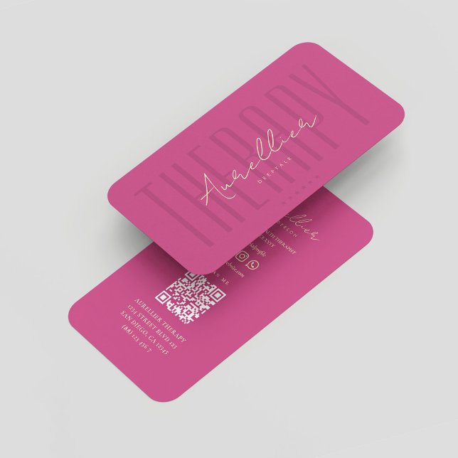 Modern terapistisk psykolog Rosa för psykisk hälsa Visitkort (Modern Therapist Psychologist Mental Health Pink Business Card
)
