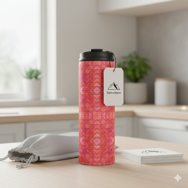 Modern termisk skakapparat med fet röd triangel (Modern Thermal Tumbler with Bold Red Triangles)