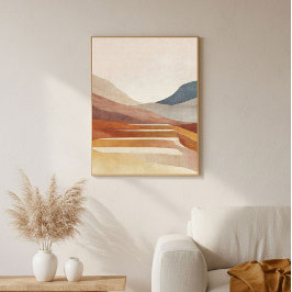 Modern Terracotta Abstract Art for Neutral Decor Poster