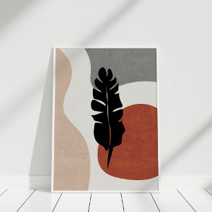 Modern Terracotta Abstrakt Botanical Wall Art Poster