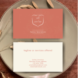 Modern Terracotta Add Logo Beauty Professional Visitkort