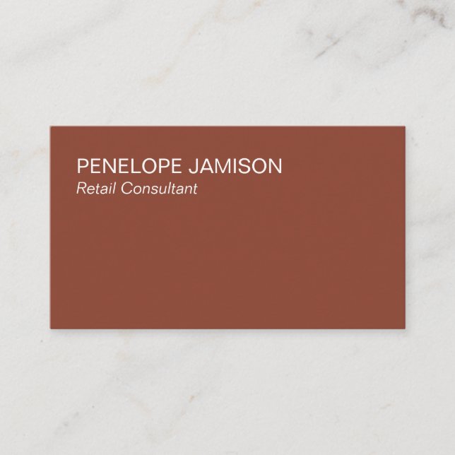 Modern Terracotta and White  Visitkort (Framsida)