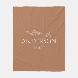 Modern Terracotta Anpassade Family Namn Fleecefilt