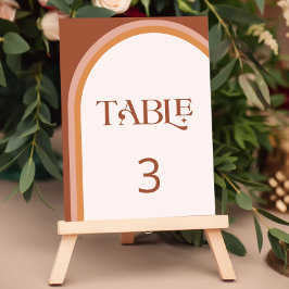 Modern Terracotta Arch Typography Bordsnummer