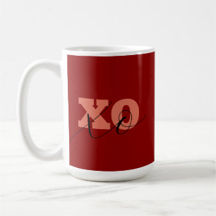 Modern Terracotta Black XOXO Valentine Gift-Märkre Kaffemugg