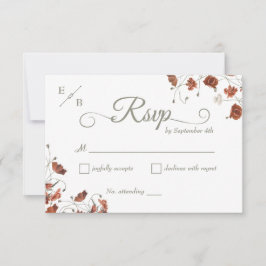 Modern Terracotta Blommigt Bröllop OSA Card Kort
