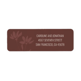 Modern Terracotta Blommigt Line Art Returadress Returadress Etikett
