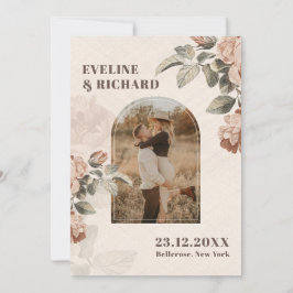 Modern Terracotta-blommor arch sage grönt löv Inbjudningar