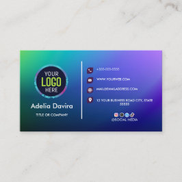 Modern Terracotta Blue Glitter Gold Opal Stone Lux Visitkort