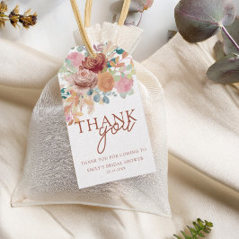Modern Terracotta & Blush Bridal Shower Favor Presentetikett